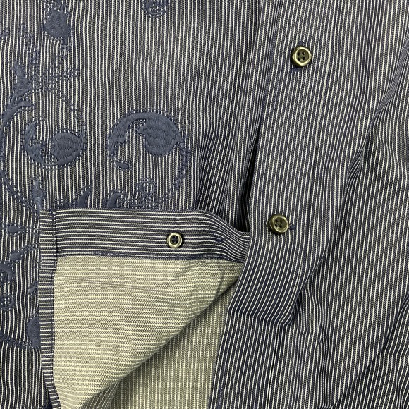 Men’s J. Campbell Los Angeles Lg Sleeve Button Up Embroidery Blue  Sz XL - Picture 10 of 10